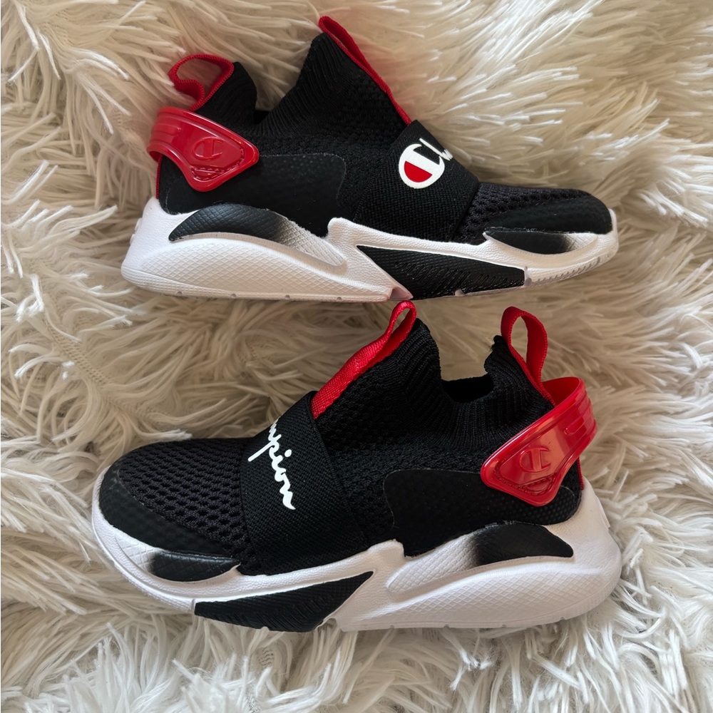Champion - Kids' Black and Red Slip-On Sneakers